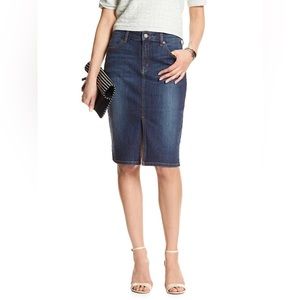 Banana Republic Denim Pencil Front Slit Jean Skirt Size 2